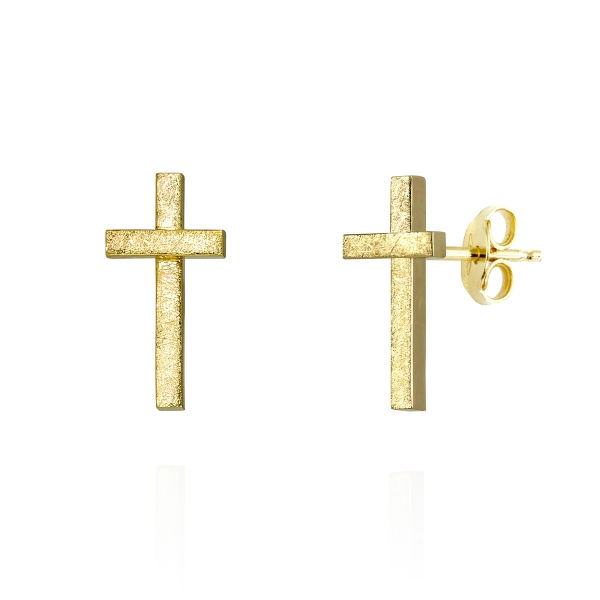 crosses gold earringd