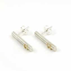 silver earrings marked with gold, ja. jablonska jewellery