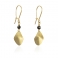 gold earrings with onyx trembling shine