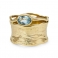 ŻŁOBIONA, złoty pierścionek z topazem, grooved, ja. jabłońska  jewellery