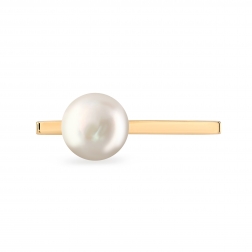 golden square with white pearl from collection of strength and delicacy